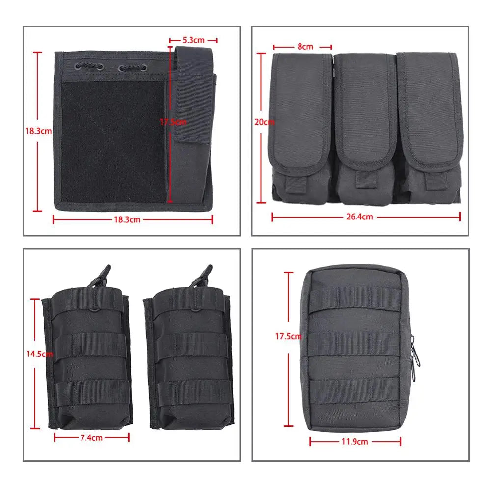 Chaleco Táctico Molle MGFLASHFORCE para Airsoft/Pesca/Paintball