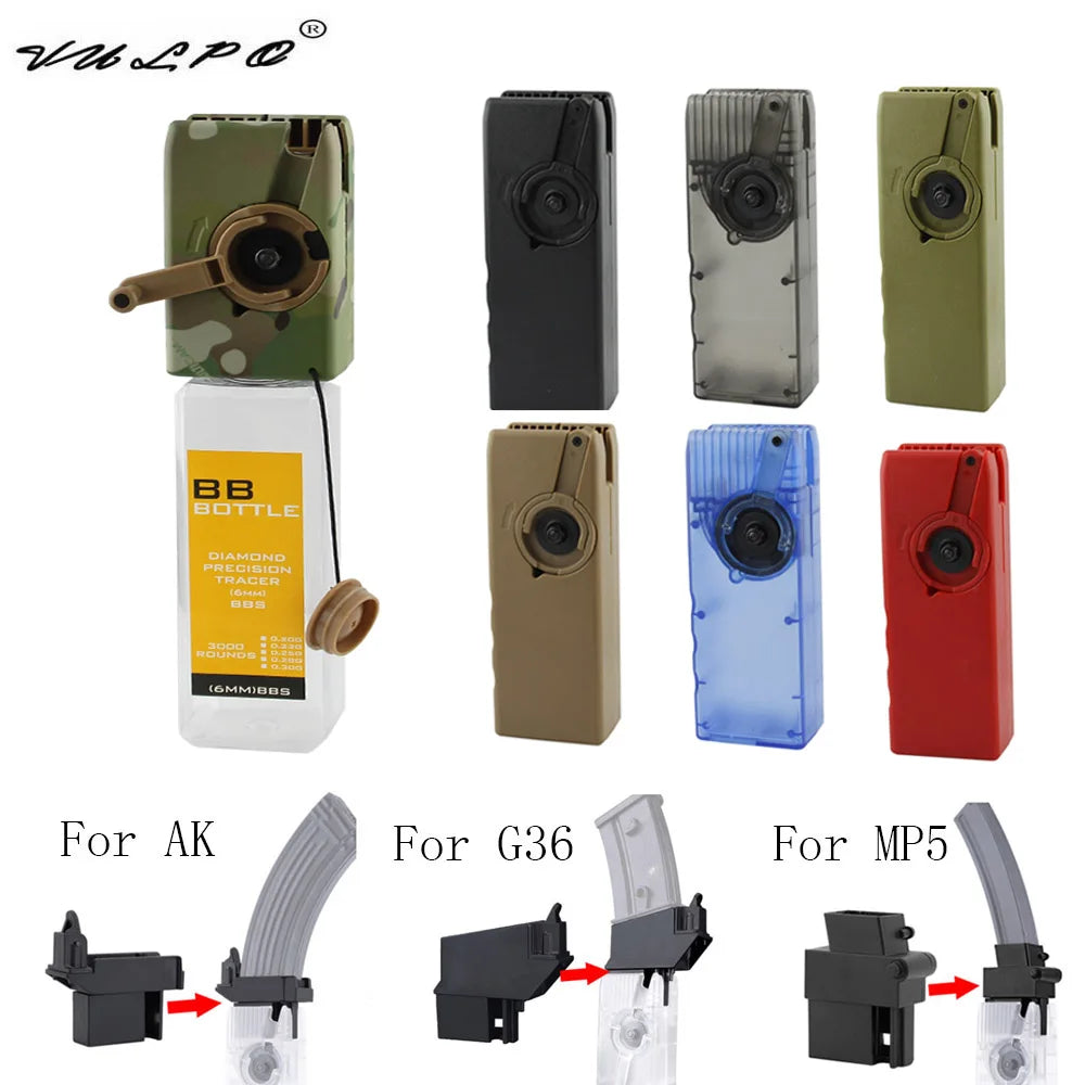 Cargador Rápido Manual VULPO para Cargadores Airsoft M4/AK/MP5/G36