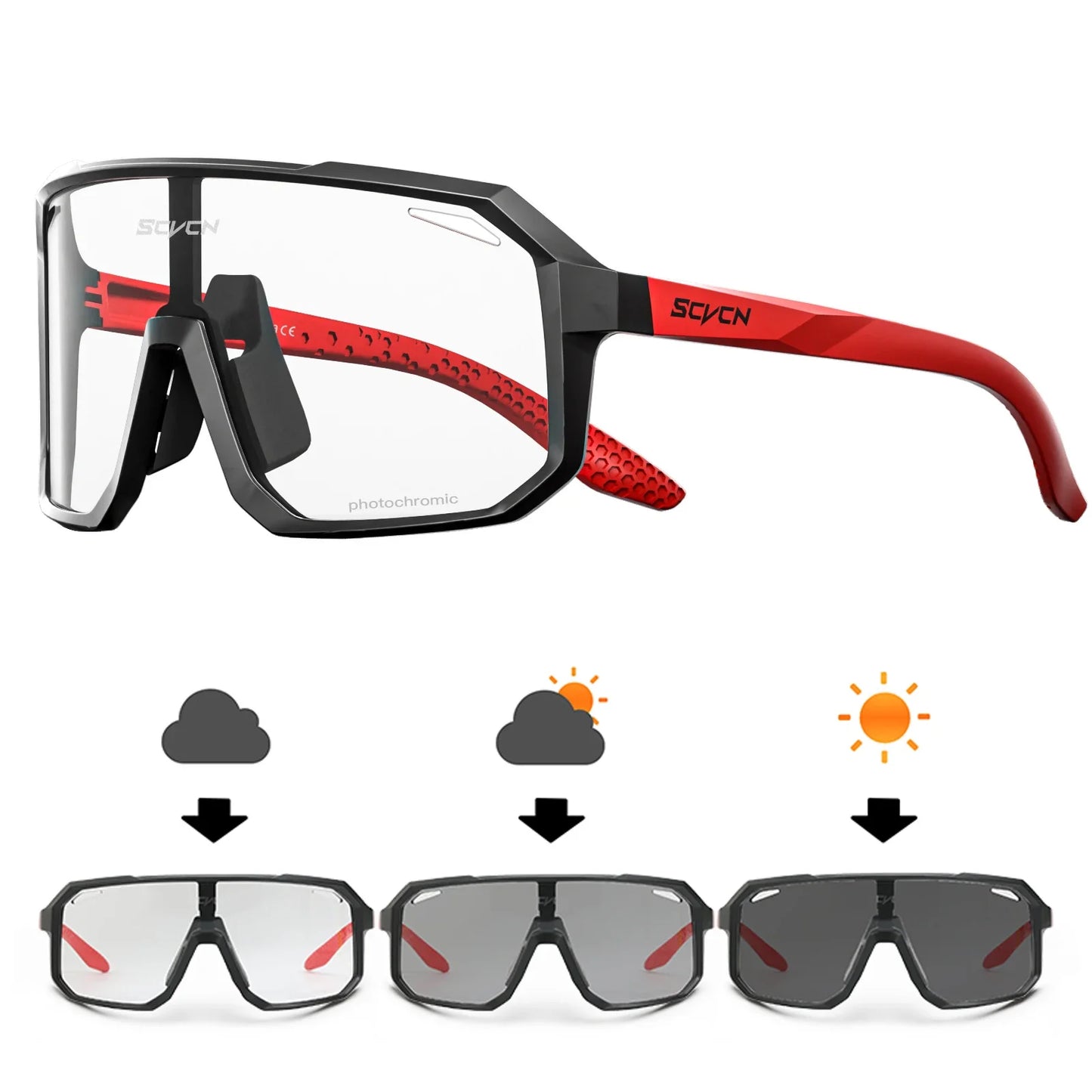 Gafas de ciclismo fotocromáticas SCVCN UV400 para MTB y carretera unisex