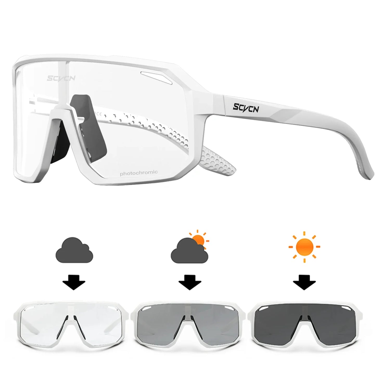 Gafas de ciclismo fotocromáticas SCVCN UV400 para MTB y carretera unisex