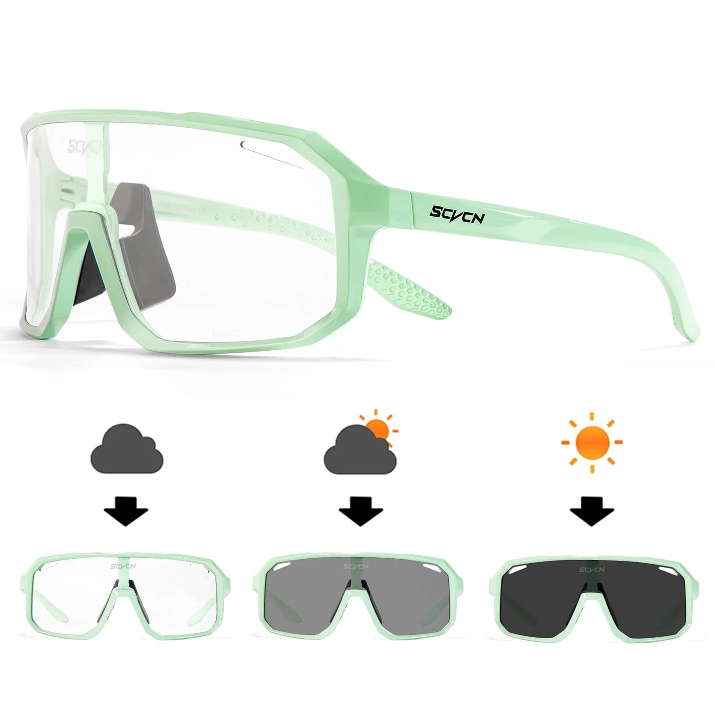 Gafas de ciclismo fotocromáticas SCVCN UV400 para MTB y carretera unisex