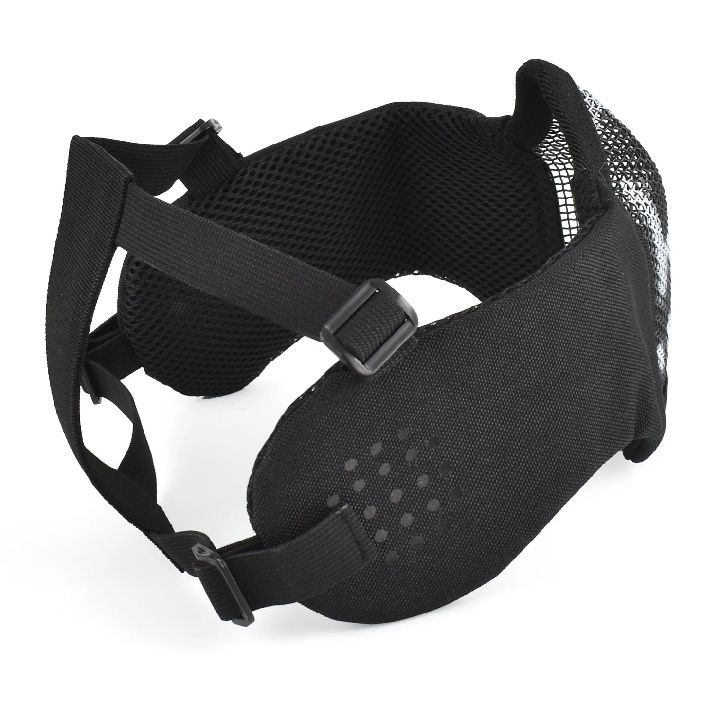 Máscara Táctica Airsoft Media Cara Plegable con Protección Orejas de Malla Metálica Ajustable para Wargame CS