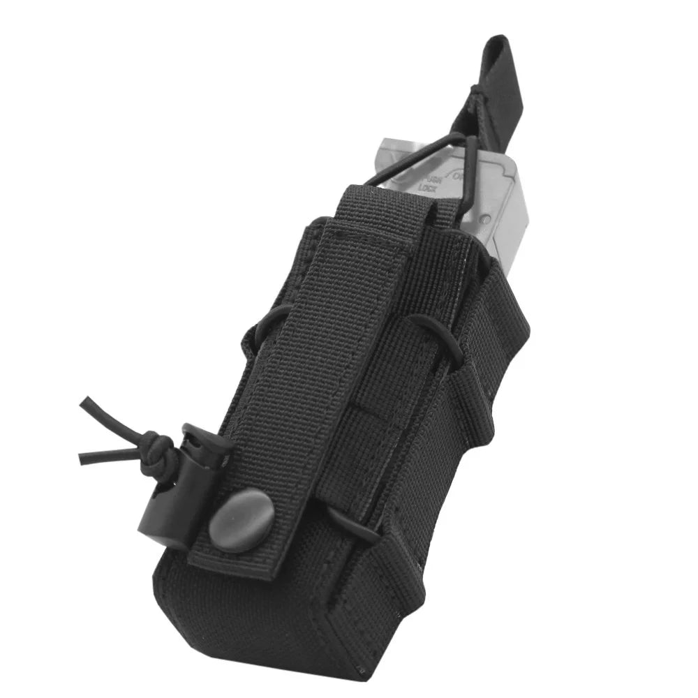 Portacargador Táctico 9mm Nylon 1000D VULPO (Molle, Linterna, Airsoft/Caza)