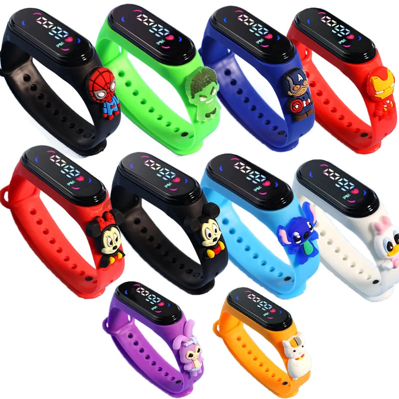 Reloj Deportivo Infantil LED Táctil Mickey/Spiderman (Impermeable)