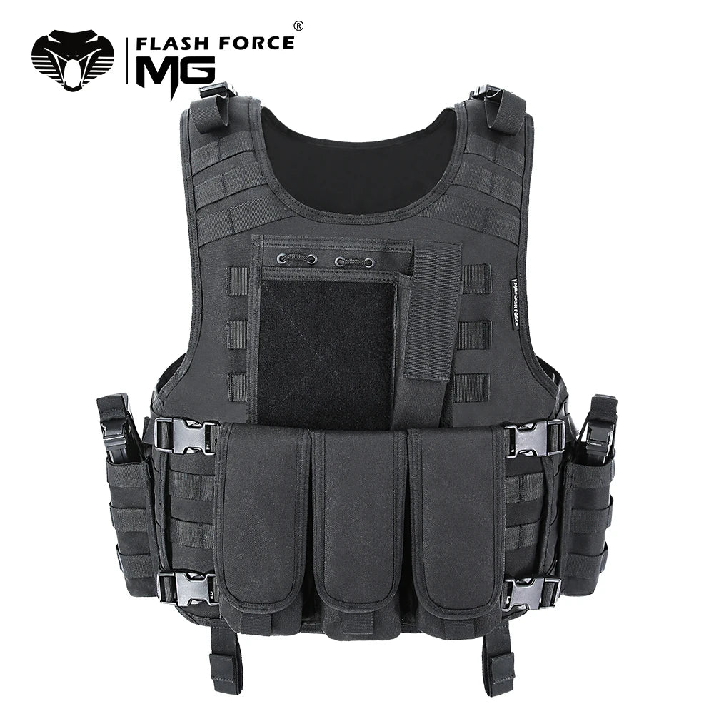 Chaleco Táctico Molle MGFLASHFORCE para Airsoft/Pesca/Paintball