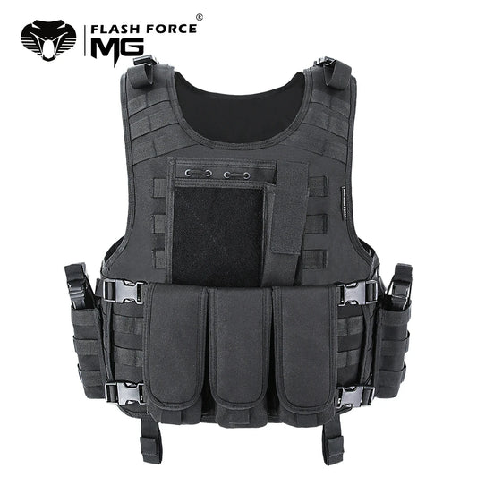 Chaleco Táctico Molle MGFLASHFORCE para Airsoft/Pesca/Paintball