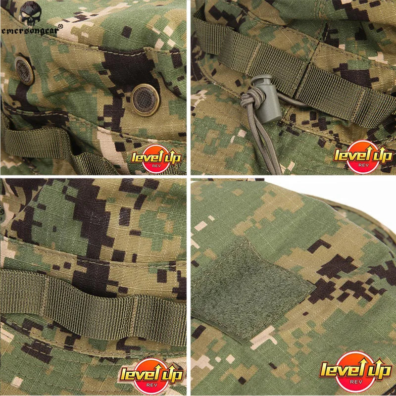 Sombrero Boonie EmersonGear Camuflaje con Bolsillo para Mapa (Montañismo/Caza)