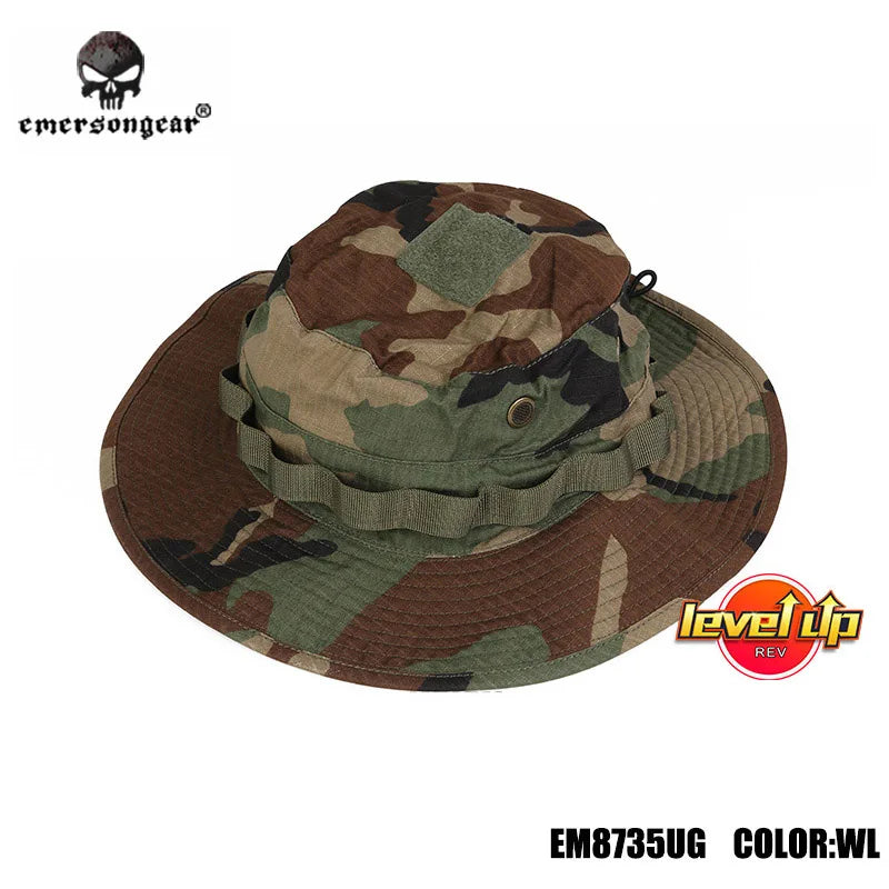 Sombrero Boonie EmersonGear Camuflaje con Bolsillo para Mapa (Montañismo/Caza)