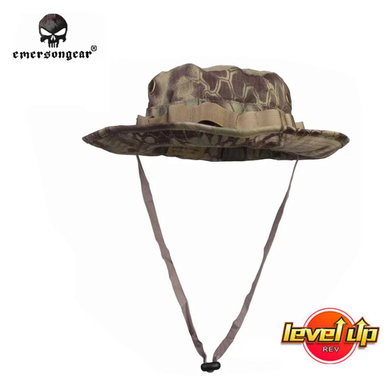 Sombrero Boonie EmersonGear Camuflaje con Bolsillo para Mapa (Montañismo/Caza)
