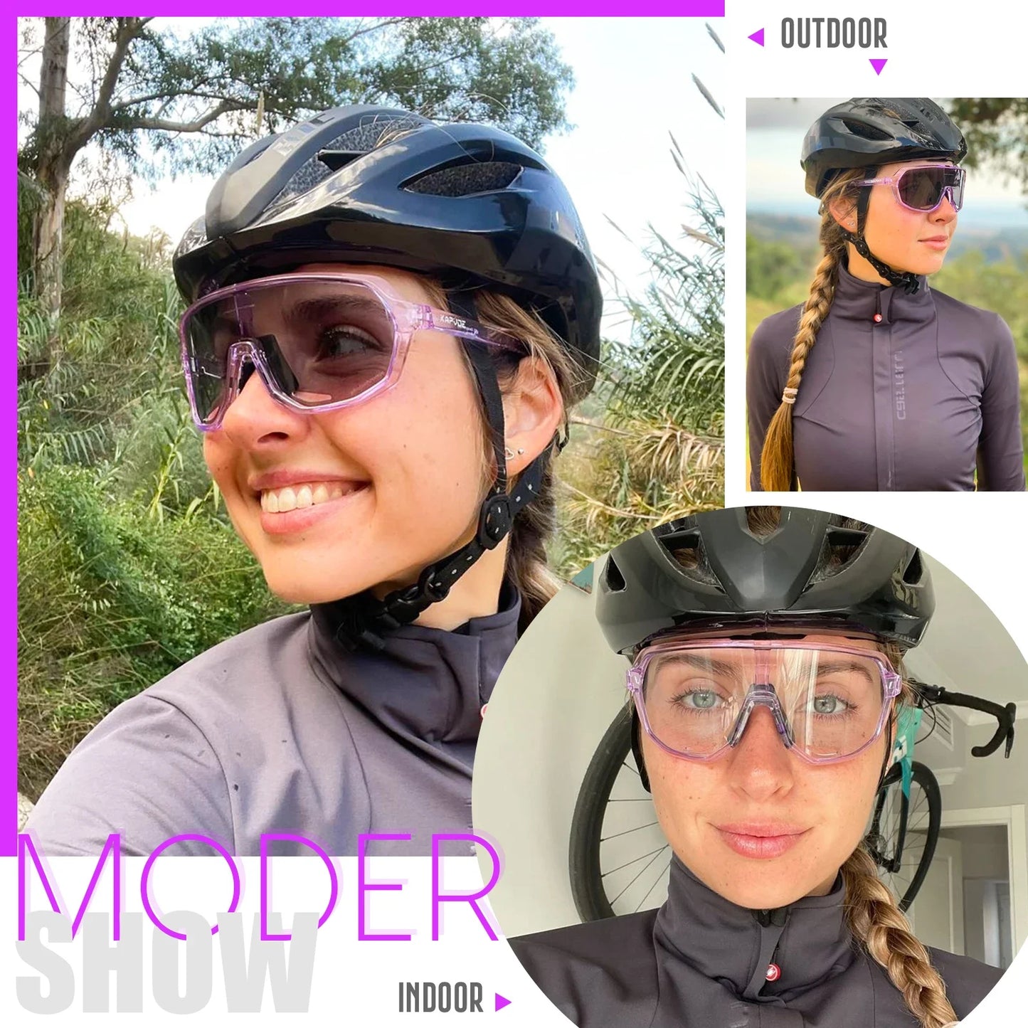 Gafas de ciclismo fotocromáticas SCVCN UV400 para MTB y carretera unisex