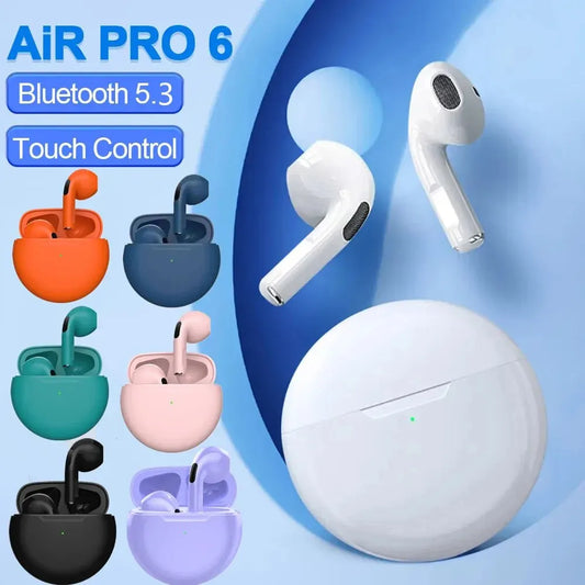 Air Pro 6 TWS. Mini Auriculares Inalámbricos Bluetooth 5.3 con Micrófono