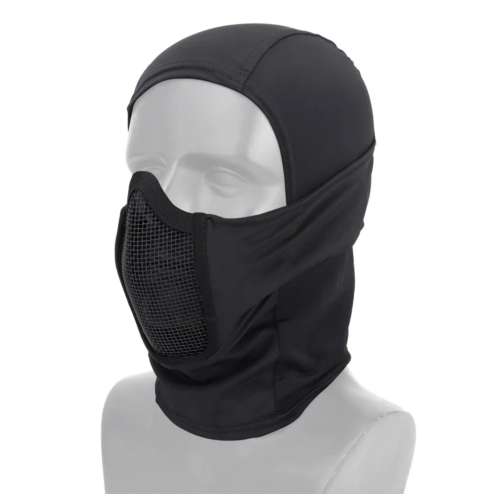 Balaclava Táctica con Máscara de Malla Plegable para Airsoft/Paintball (Estilo Ninja)