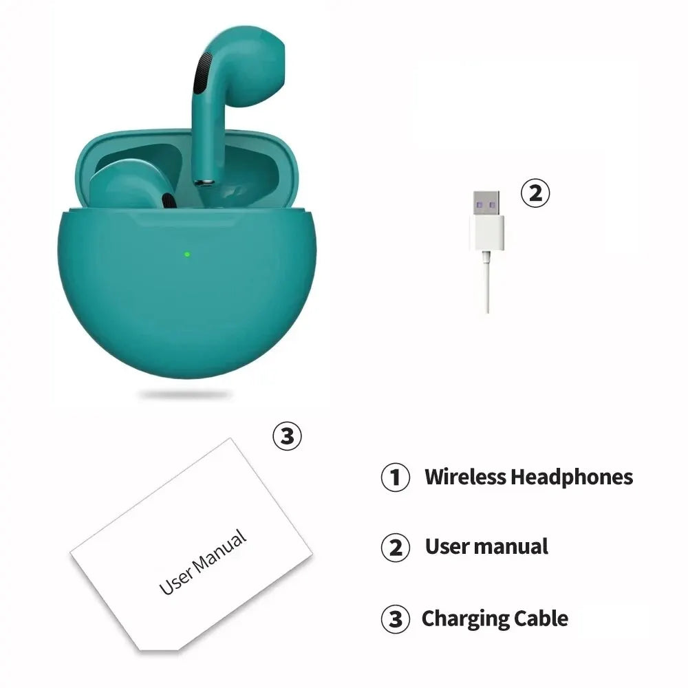 Air Pro 6 TWS. Mini Auriculares Inalámbricos Bluetooth 5.3 con Micrófono