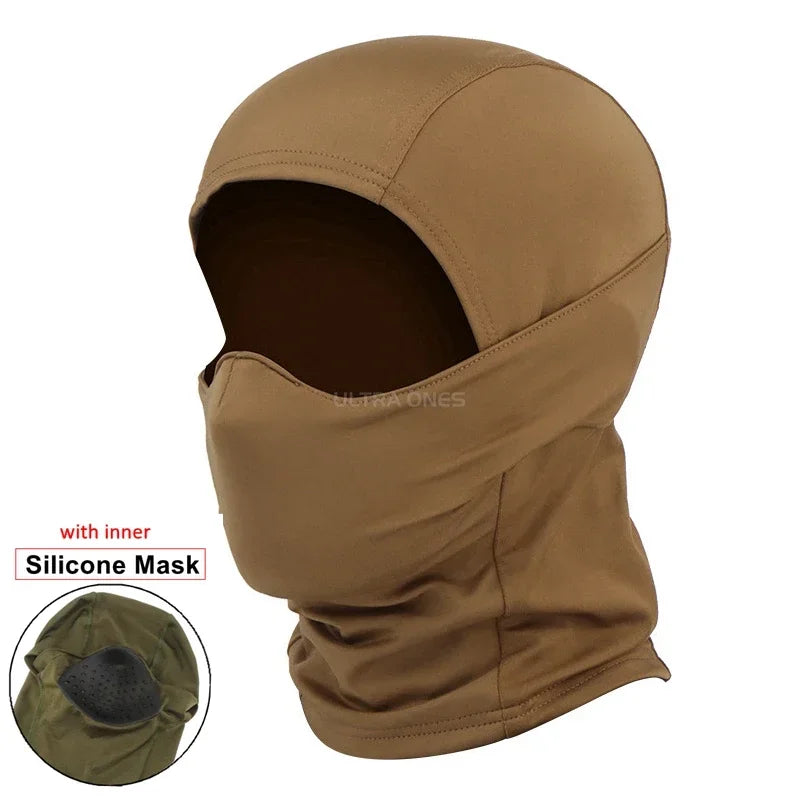 Balaclava Táctica de Silicona Media Cara Cortavientos para Airsoft/Caza/CS