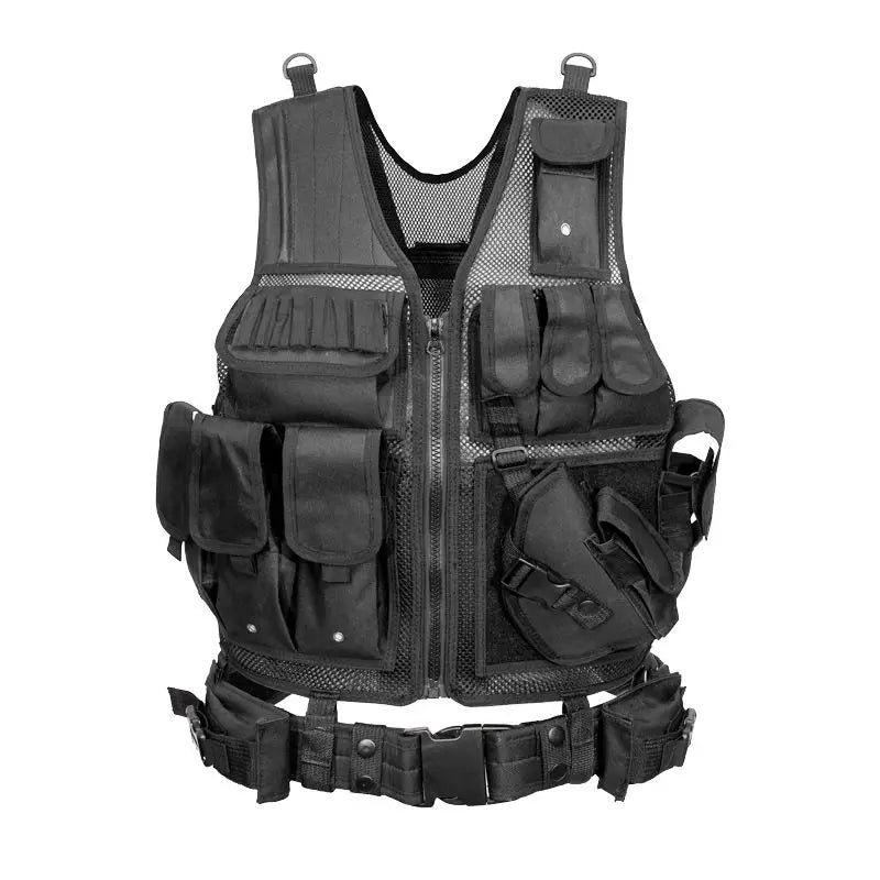 Chaleco Táctico SWAT Ajustable y Transpirable para Combate, Seguridad, Caza y Airsoft
