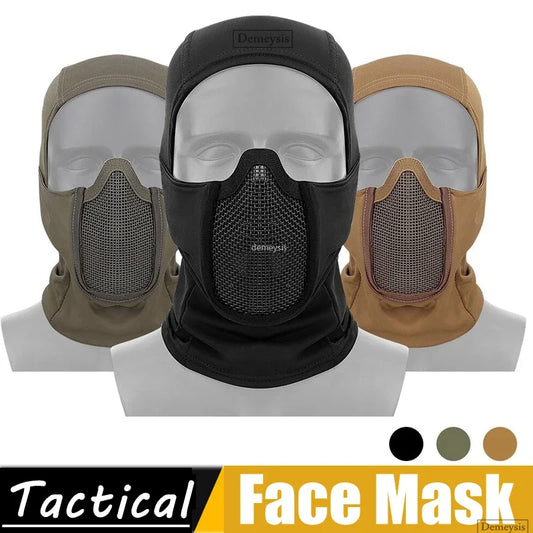 Balaclava Táctica con Máscara de Malla Plegable para Airsoft/Paintball (Estilo Ninja)