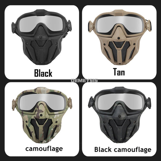 Máscara Airsoft con Gafas Desmontables y Ventilador Antivaho