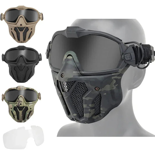 Máscara Airsoft con Gafas Desmontables y Ventilador Antivaho