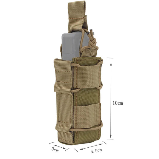 Portacargador Táctico 9mm Nylon 1000D VULPO (Molle, Linterna, Airsoft/Caza)