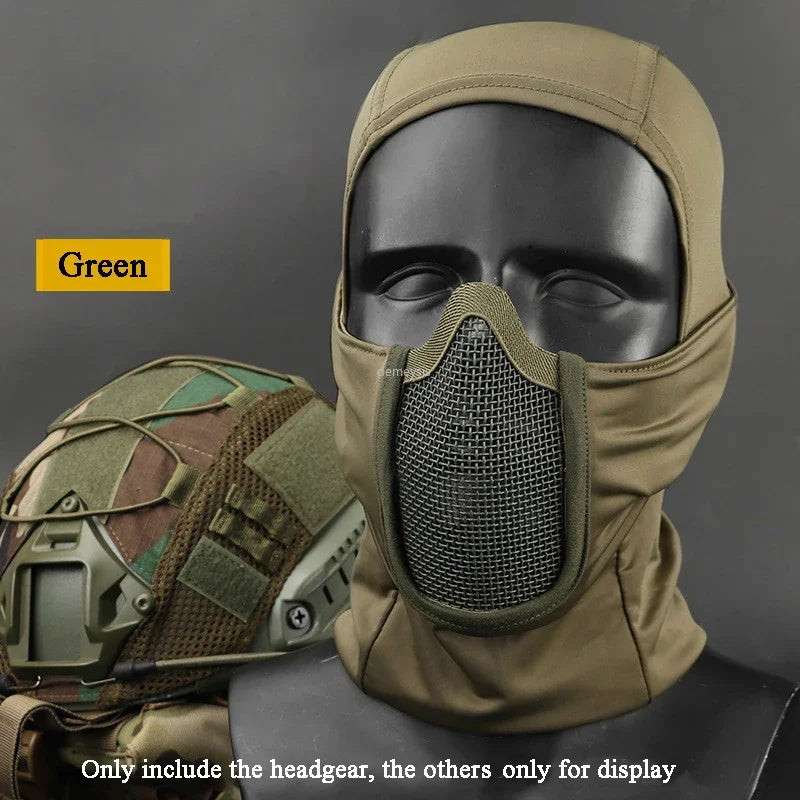 Balaclava Táctica con Máscara de Malla Plegable para Airsoft/Paintball (Estilo Ninja)
