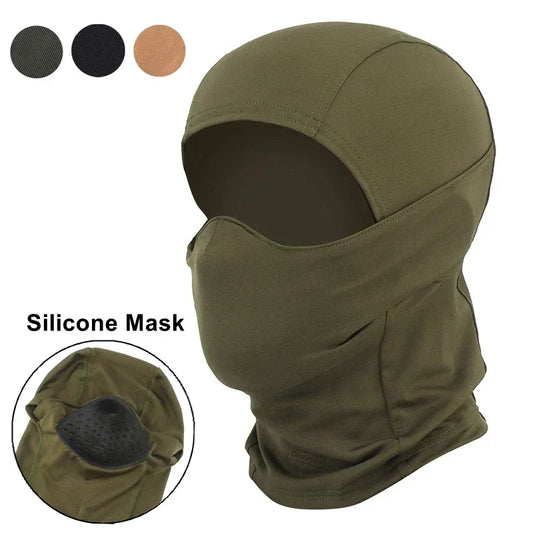Balaclava Táctica de Silicona Media Cara Cortavientos para Airsoft/Caza/CS