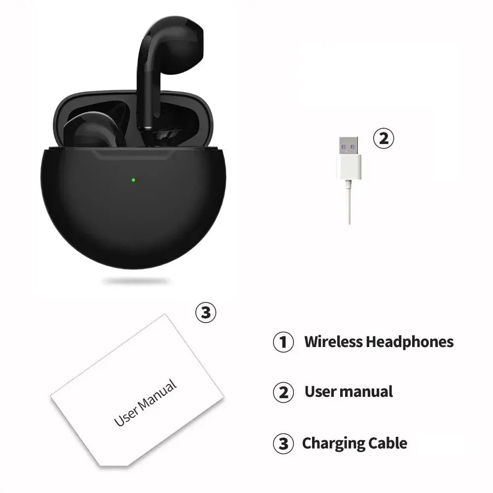 Air Pro 6 TWS. Mini Auriculares Inalámbricos Bluetooth 5.3 con Micrófono