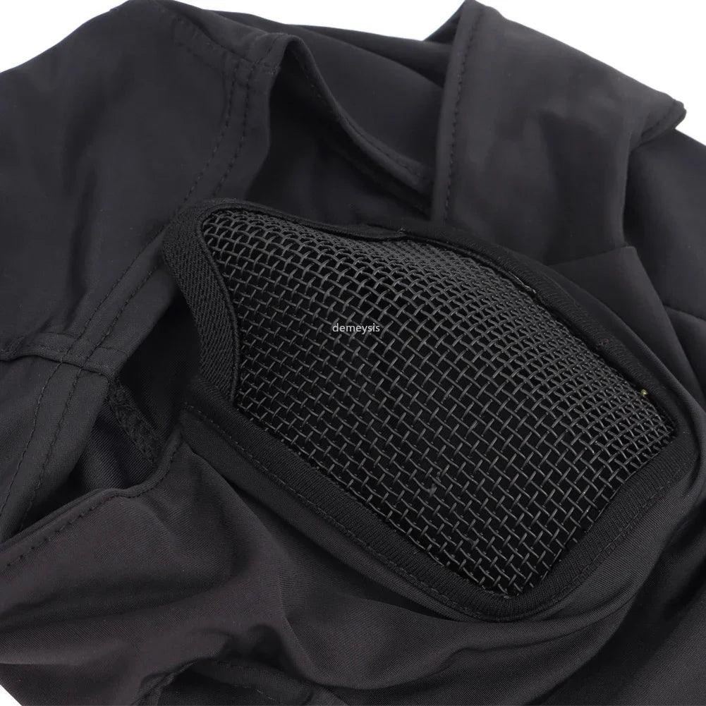 Balaclava Táctica con Máscara de Malla Plegable para Airsoft/Paintball (Estilo Ninja)