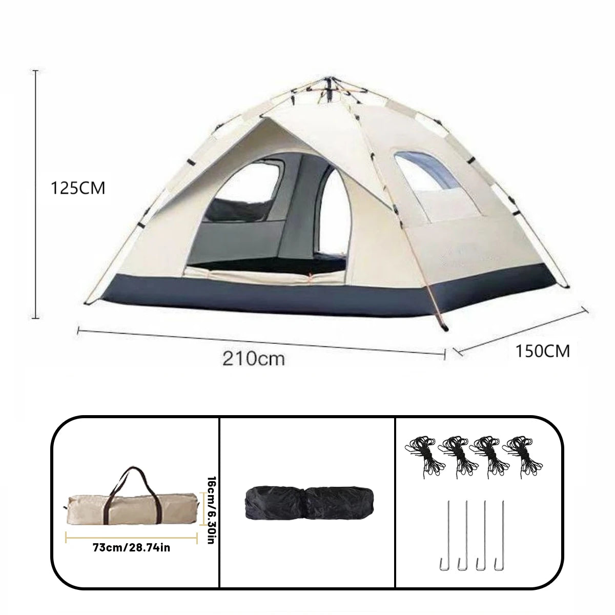 Tienda de Apertura Rápida Automática Impermeable y Protección Solar