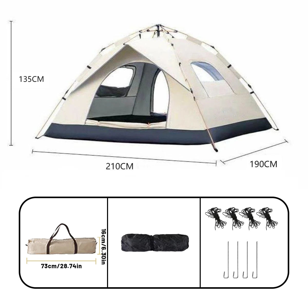 Tienda de Apertura Rápida Automática Impermeable y Protección Solar