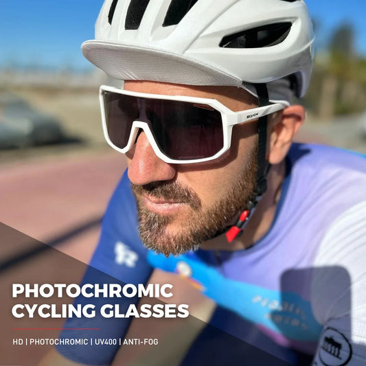 Gafas de ciclismo fotocromáticas SCVCN UV400 para MTB y carretera unisex