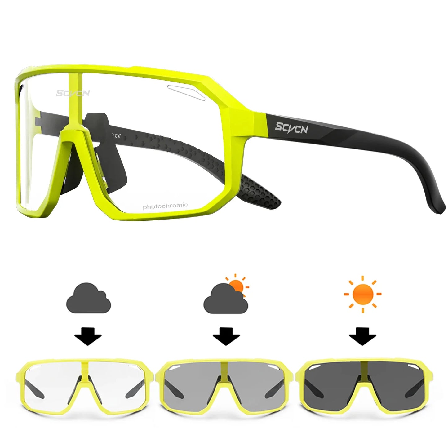 Gafas de ciclismo fotocromáticas SCVCN UV400 para MTB y carretera unisex