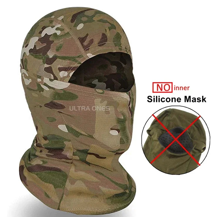 Balaclava Táctica de Silicona Media Cara Cortavientos para Airsoft/Caza/CS