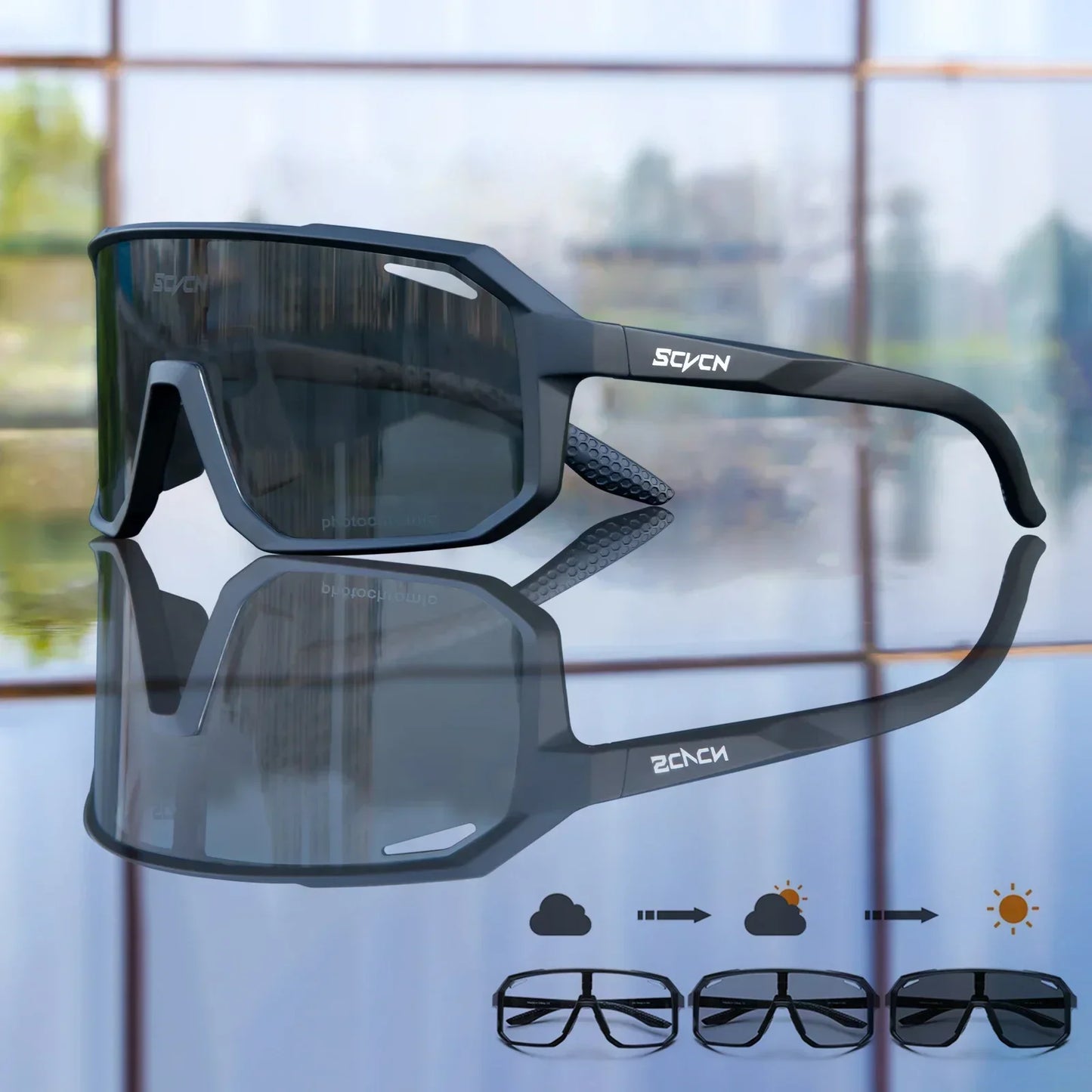 Gafas de ciclismo fotocromáticas SCVCN UV400 para MTB y carretera unisex