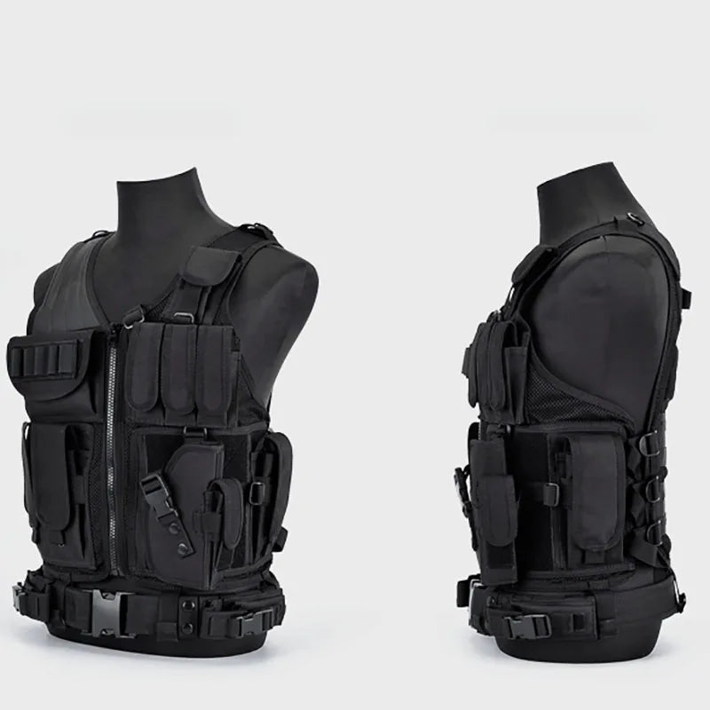 Chaleco Táctico SWAT Ajustable y Transpirable para Combate, Seguridad, Caza y Airsoft
