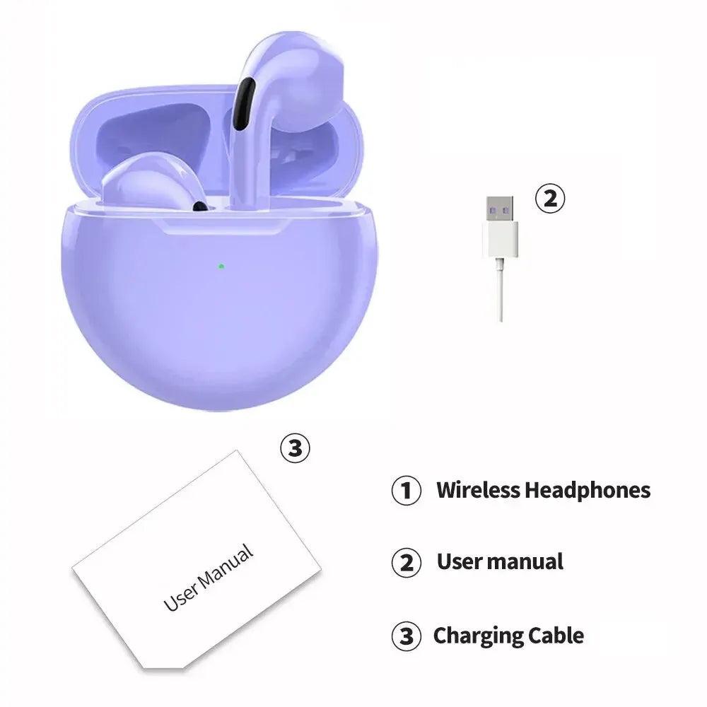 Air Pro 6 TWS. Mini Auriculares Inalámbricos Bluetooth 5.3 con Micrófono