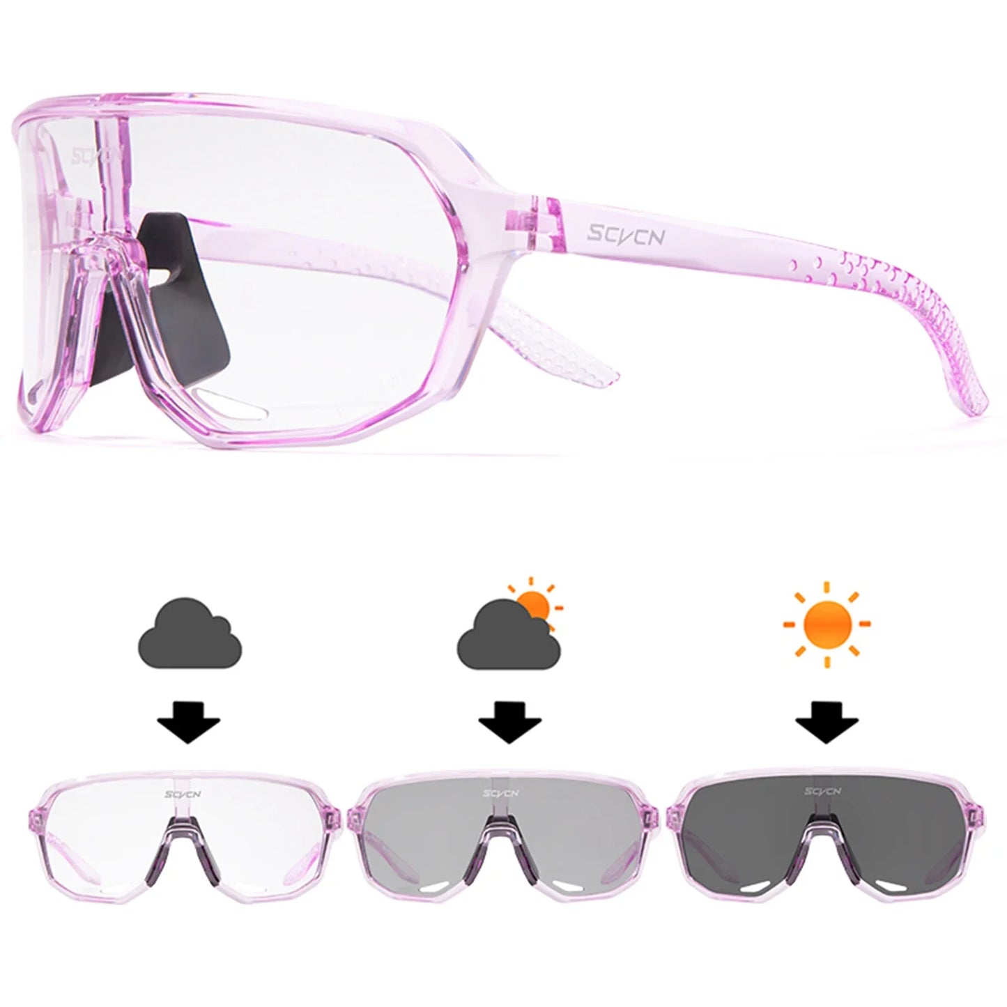 Gafas de ciclismo fotocromáticas SCVCN UV400 para MTB y carretera unisex