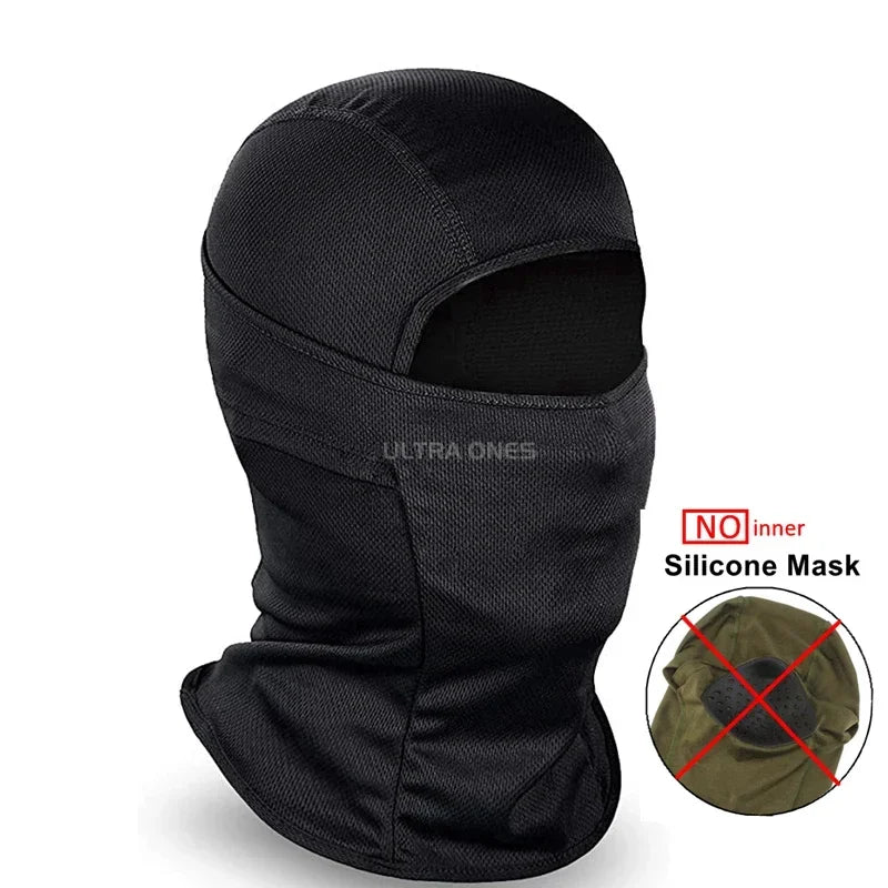 Balaclava Táctica de Silicona Media Cara Cortavientos para Airsoft/Caza/CS