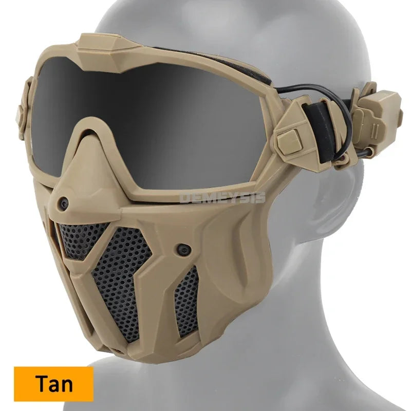 Máscara Airsoft con Gafas Desmontables y Ventilador Antivaho