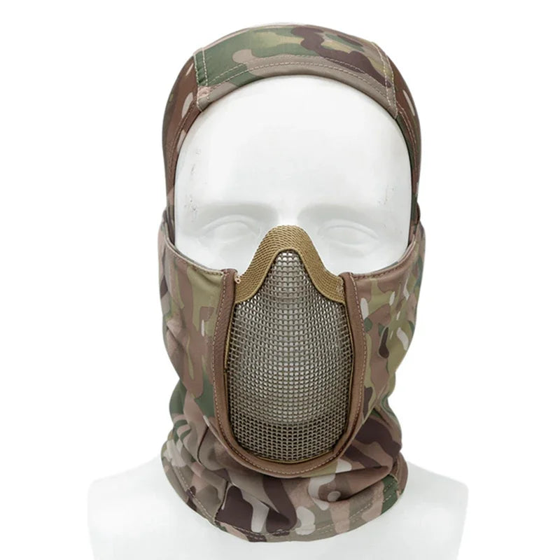 Balaclava Táctica con Máscara de Malla Plegable para Airsoft/Paintball (Estilo Ninja)