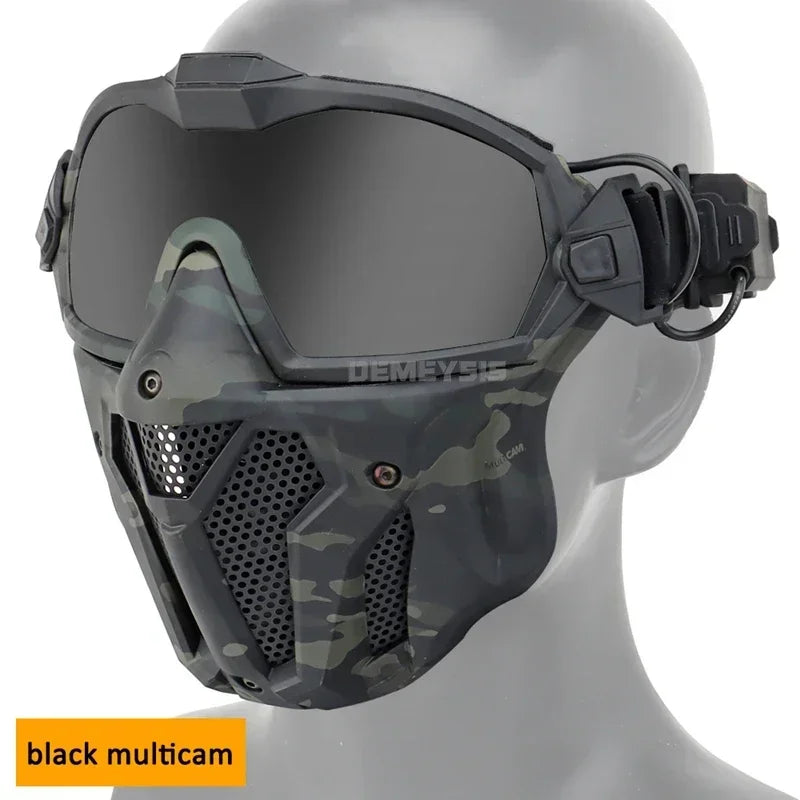 Máscara Airsoft con Gafas Desmontables y Ventilador Antivaho