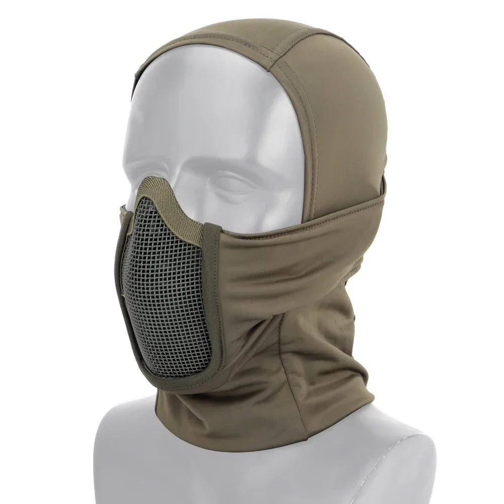 Balaclava Táctica con Máscara de Malla Plegable para Airsoft/Paintball (Estilo Ninja)