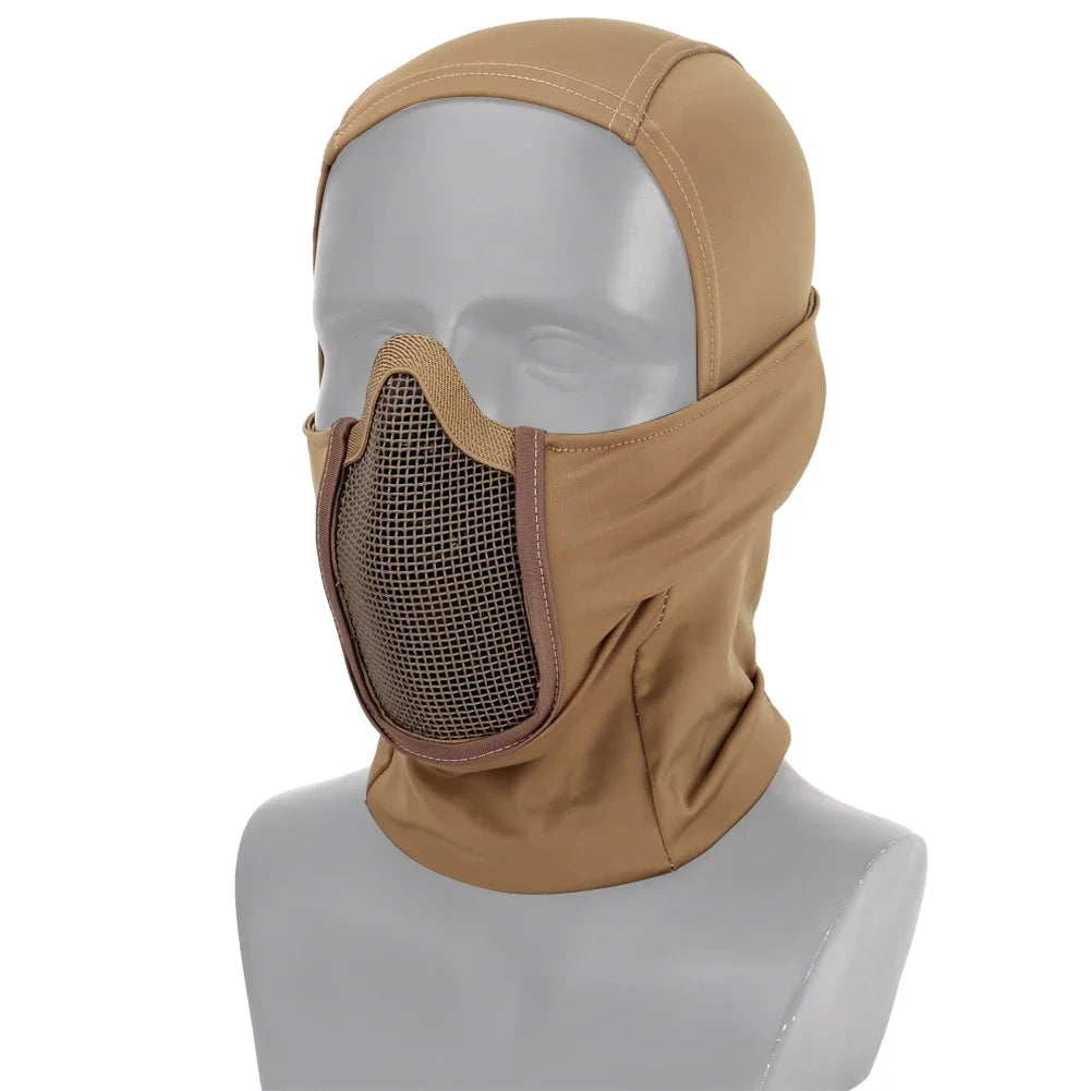Balaclava Táctica con Máscara de Malla Plegable para Airsoft/Paintball (Estilo Ninja)