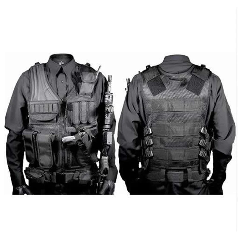 Chaleco Táctico SWAT Ajustable y Transpirable para Combate, Seguridad, Caza y Airsoft