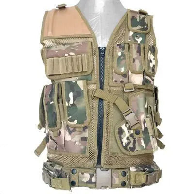 Chaleco Táctico SWAT Ajustable y Transpirable para Combate, Seguridad, Caza y Airsoft