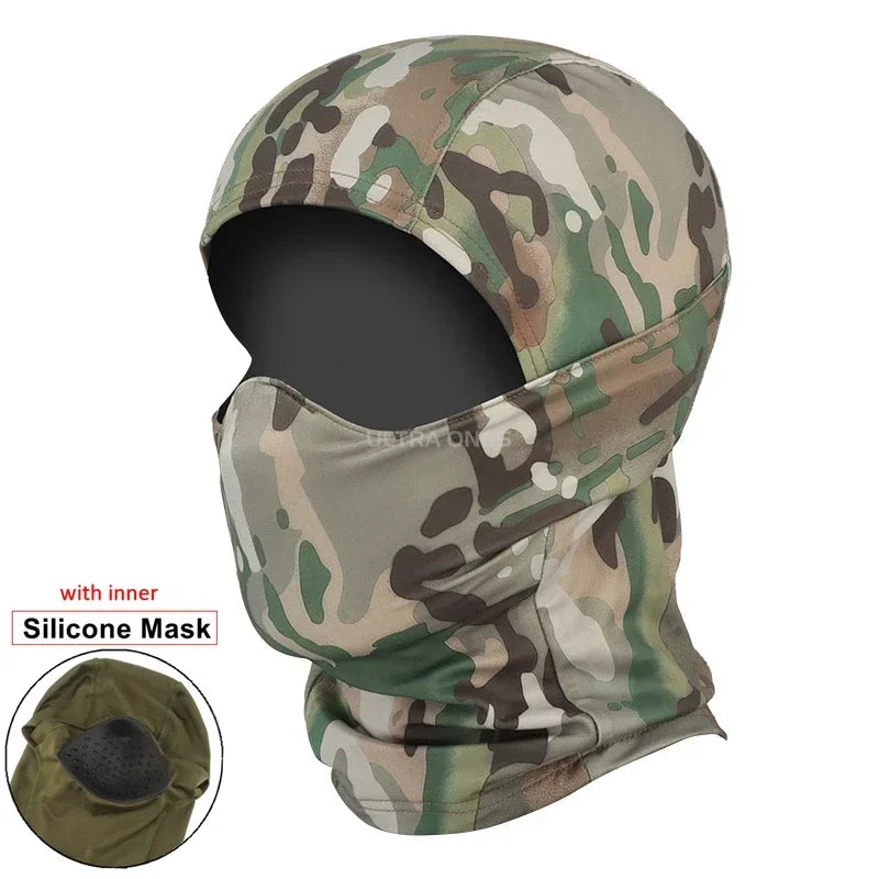 Balaclava Táctica de Silicona Media Cara Cortavientos para Airsoft/Caza/CS