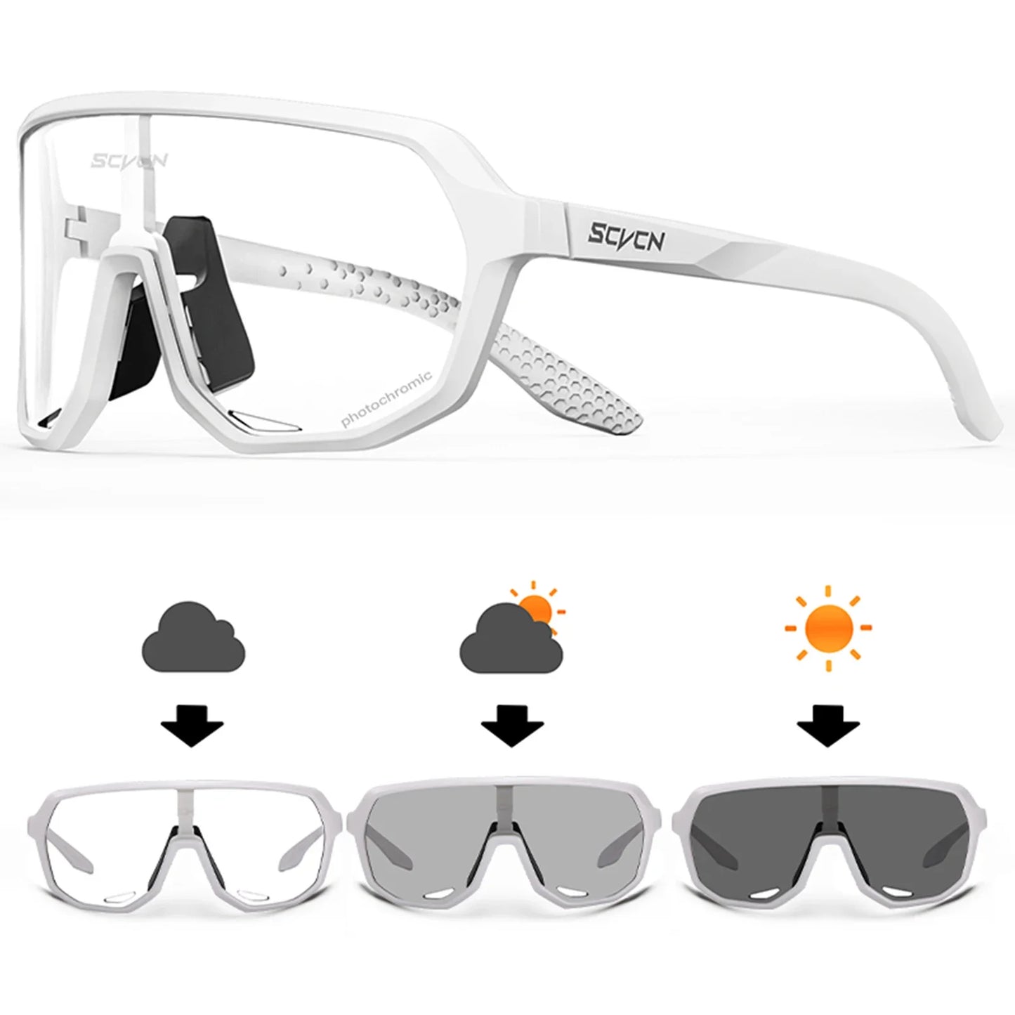 Gafas de ciclismo fotocromáticas SCVCN UV400 para MTB y carretera unisex