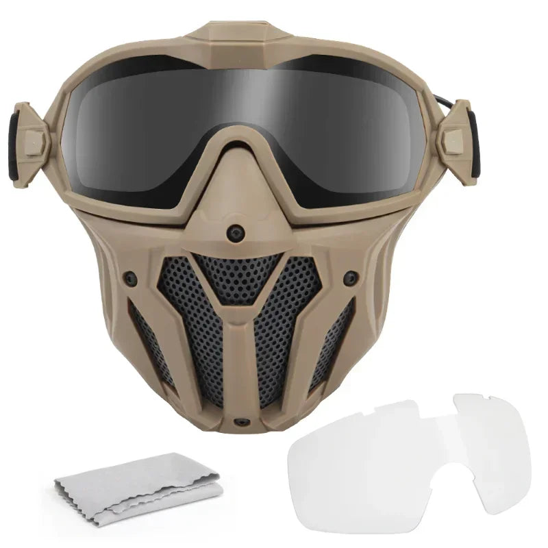Máscara Airsoft con Gafas Desmontables y Ventilador Antivaho