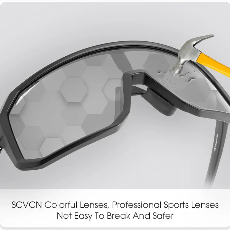 Gafas de ciclismo fotocromáticas SCVCN UV400 para MTB y carretera unisex