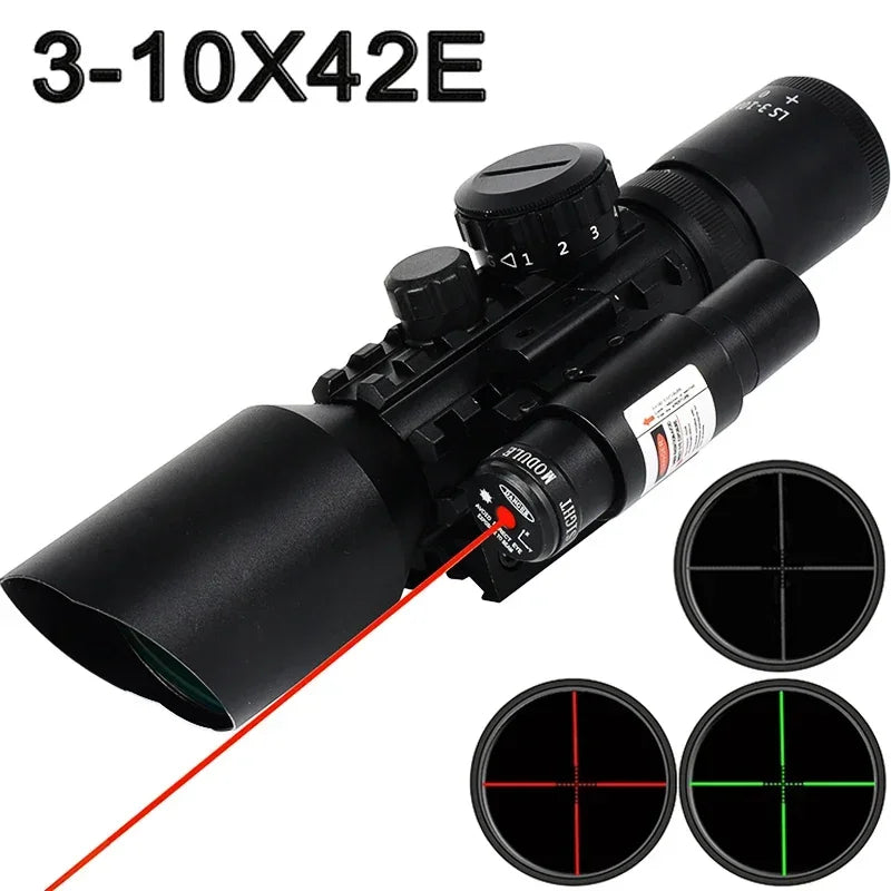 Visor Táctico Punto Rojo/Verde para Rifle (Raíles 11/20mm) Caza/Airsoft