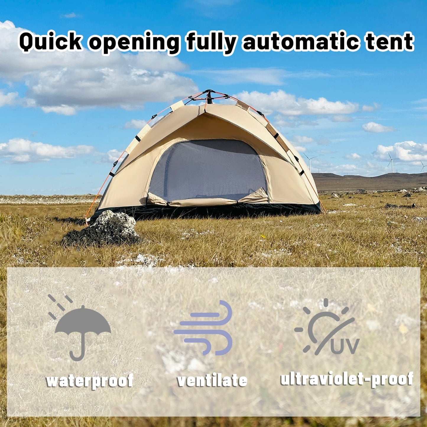 Tienda de Apertura Rápida Automática Impermeable y Protección Solar